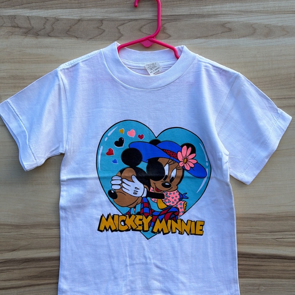 Vintage Mickey & Minnie White Kids Graphic Tee